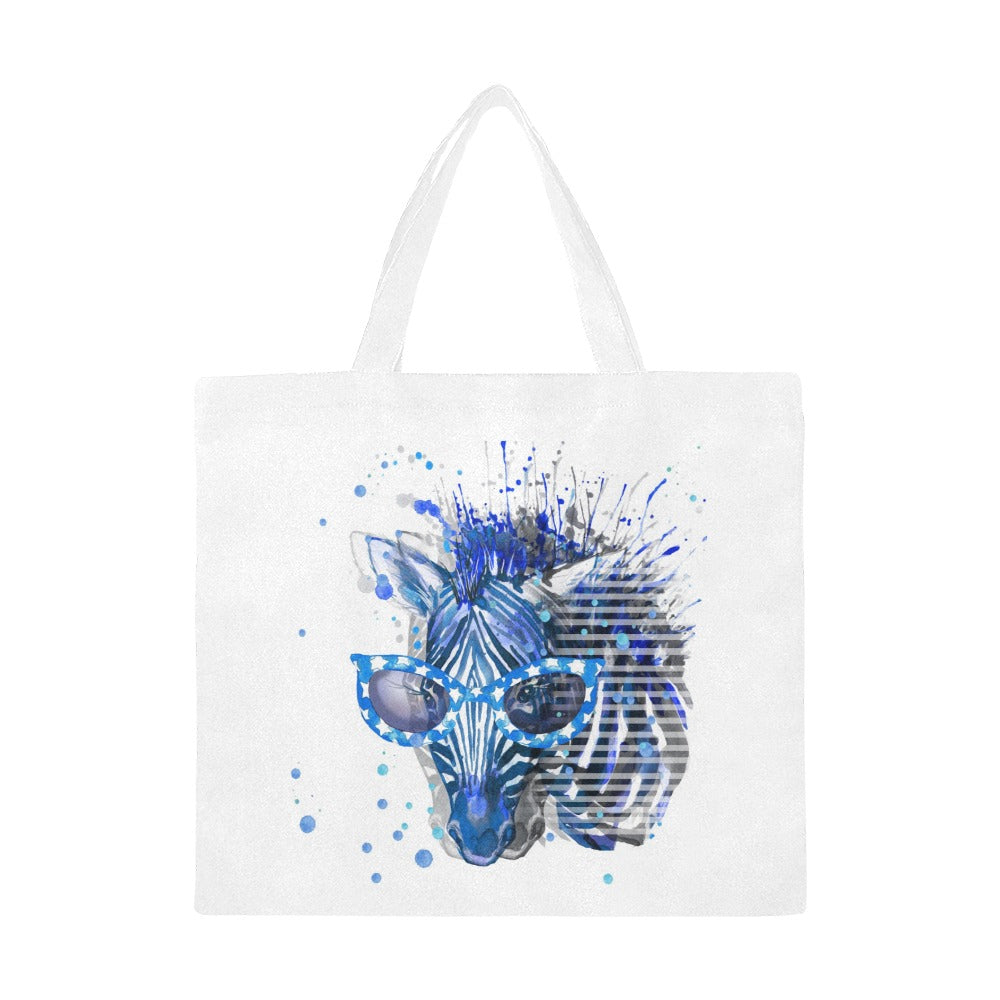 Watercolour Blue Zebra Canvas Tote Bag - The Cool Collective AU