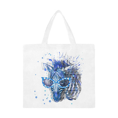 Watercolour Blue Zebra Canvas Tote Bag - The Cool Collective AU