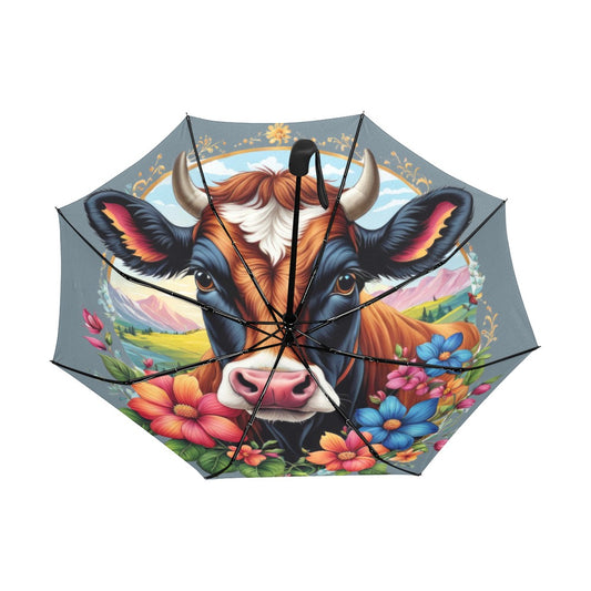 Highland Cow Anti-UV Auto-Foldable Umbrella - The Cool Collective AU
