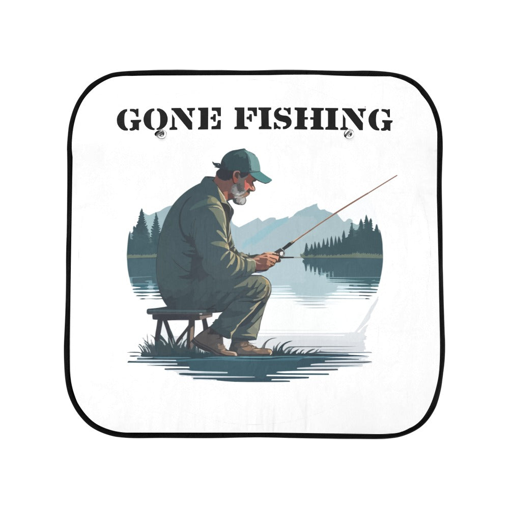 Gone Fishing Car Sun Shade 28"x28"x2pcs - The Cool Collective AU
