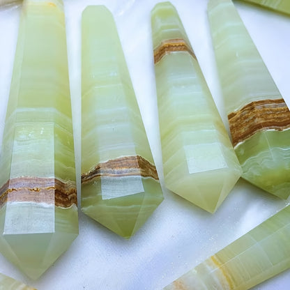 1 x Green Onyx Crystal Tower – Natural Silky Stone for Home & Gift - The Cool Collective AU