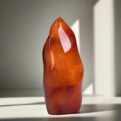 1 x Radiant Orca Red Carnelian Torch Crystal – Natural Flame Stone Gift - The Cool Collective AU