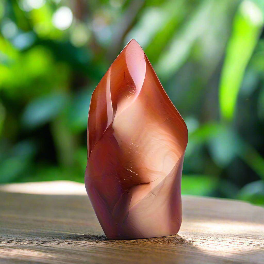 1 x Radiant Orca Red Carnelian Torch Crystal – Natural Flame Stone Gift - The Cool Collective AU