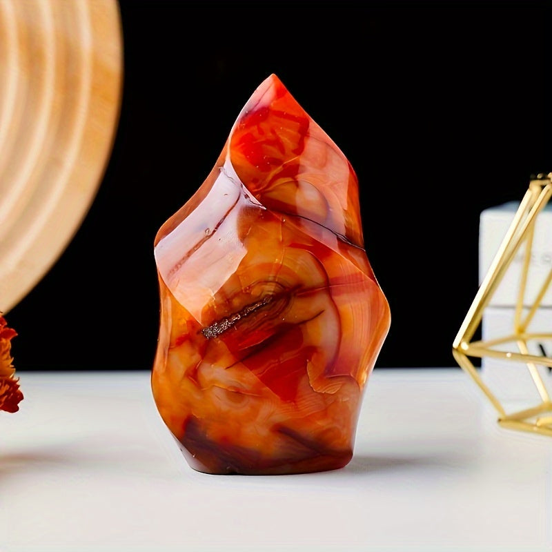 1 x Radiant Orca Red Carnelian Torch Crystal – Natural Flame Stone Gift - The Cool Collective AU