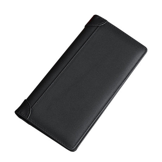 100% Genuine Leather Men's Wallet RFID Blocking Card Holder Bifold and Long Wallets (Black Long Wallet) - The Cool Collective AU