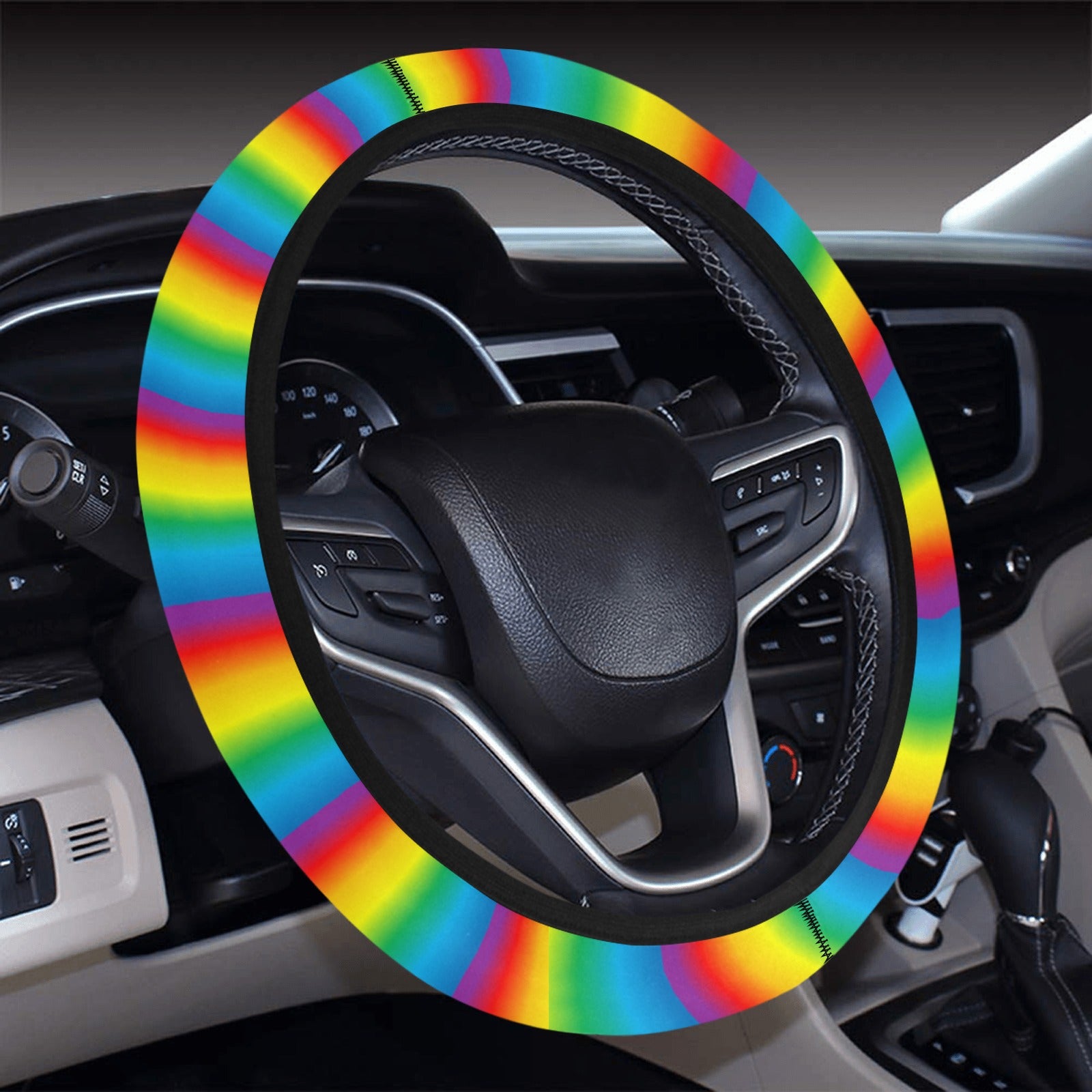 Rainbow Steering Wheel Cover with Elastic Edge - The Cool Collective AU