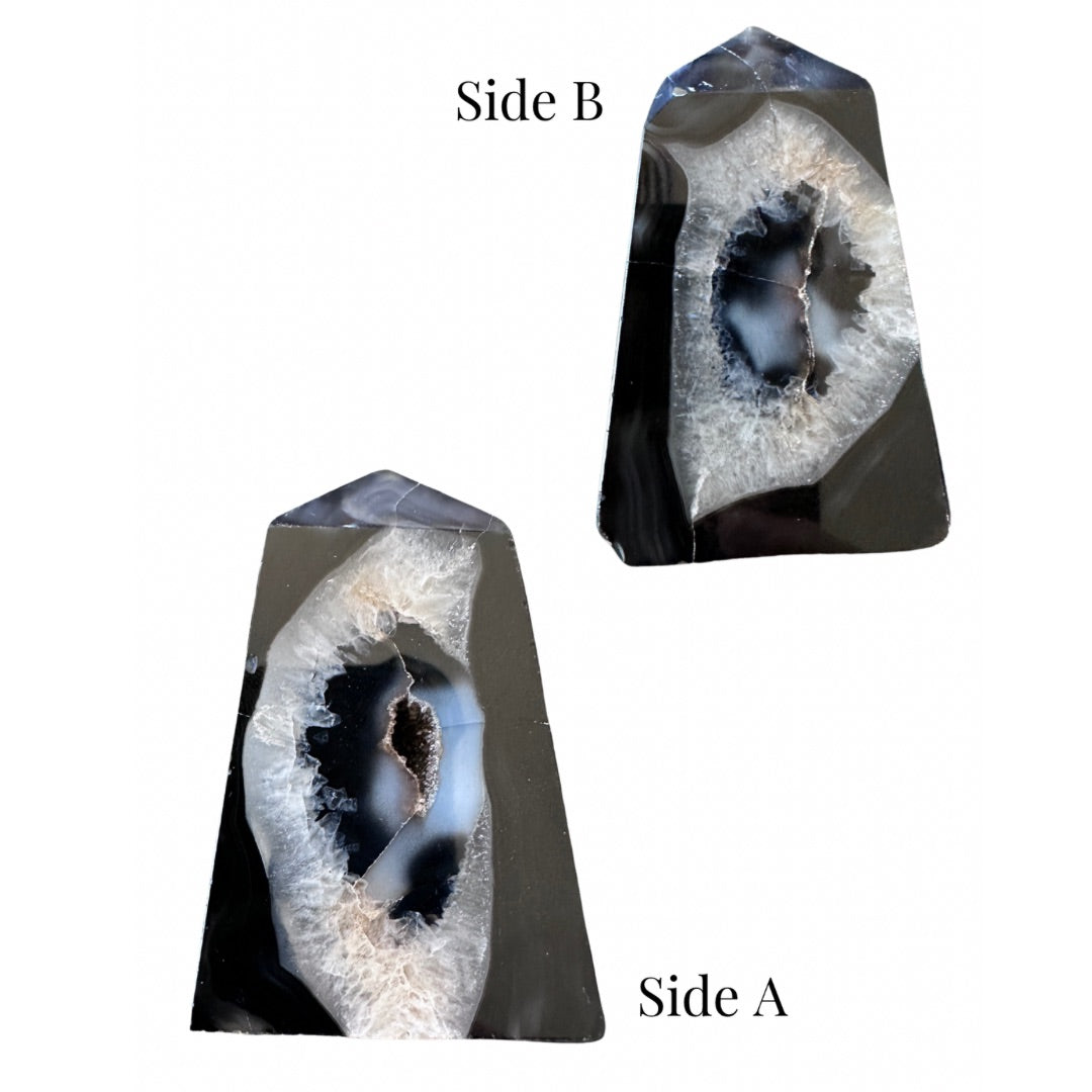 1PC Natural Black Onyx Geode Point - Agate Casual Rock Crystal - The Cool Collective AU