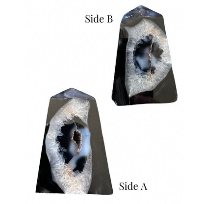 1PC Natural Black Onyx Geode Point - Agate Casual Rock Crystal - The Cool Collective AU
