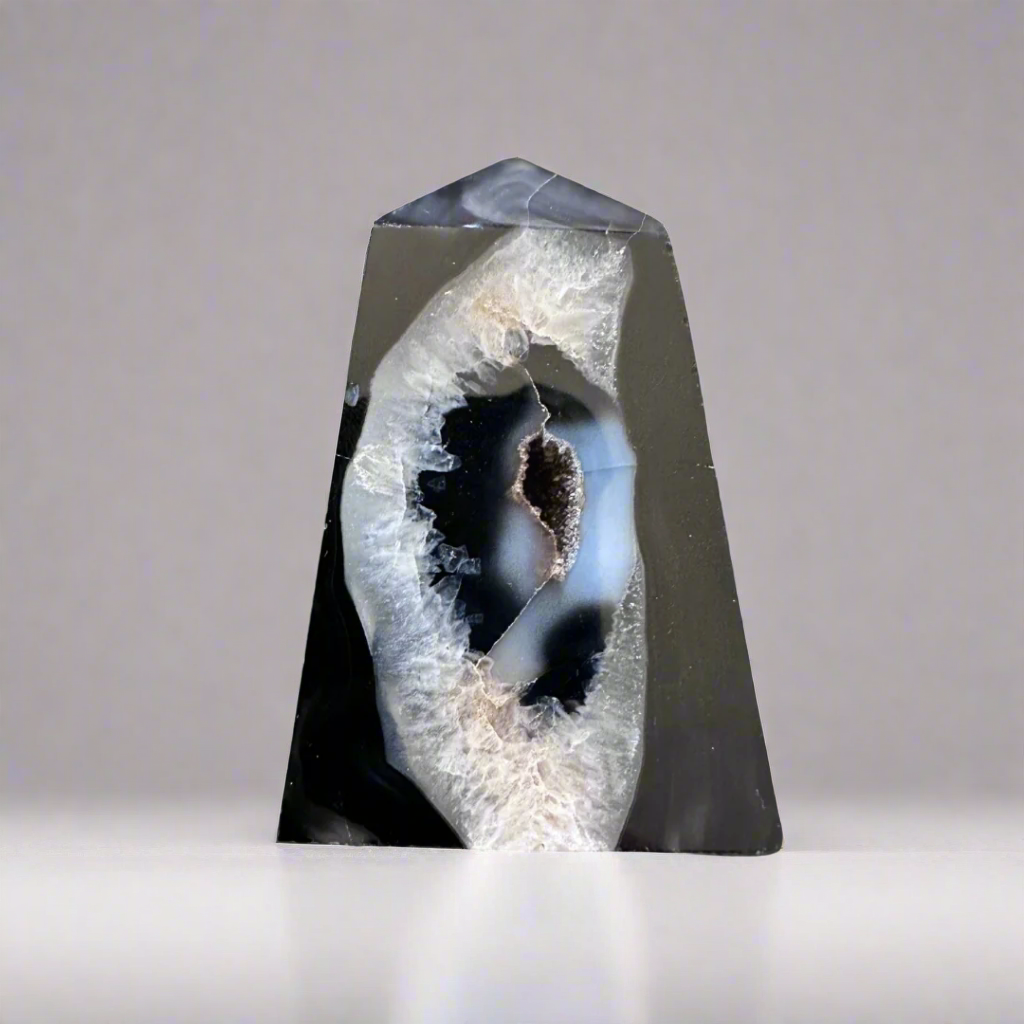 1PC Natural Black Onyx Geode Point - Agate Casual Rock Crystal - The Cool Collective AU