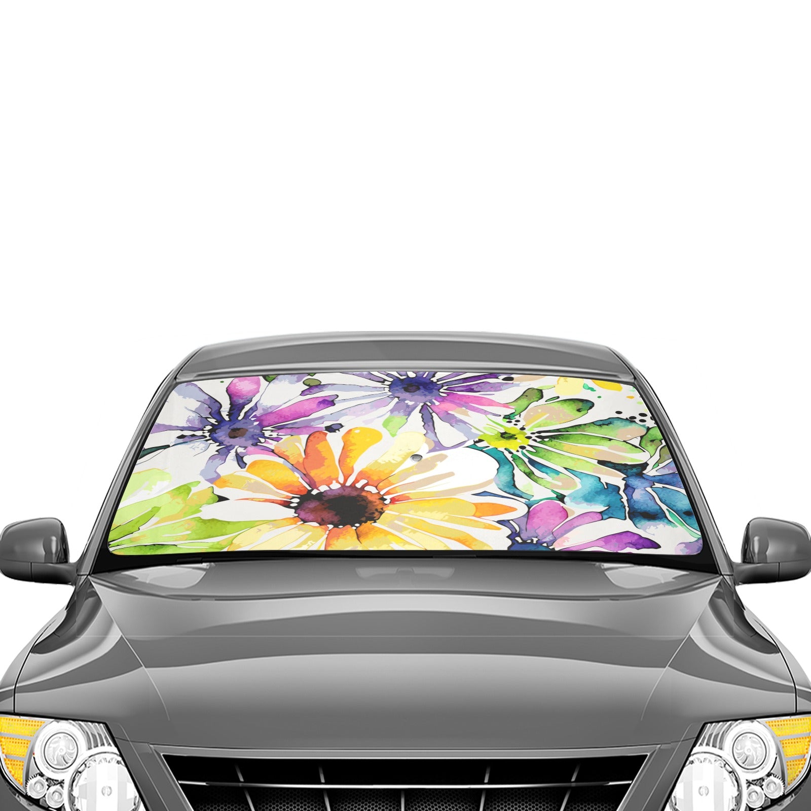 Watercolour Floral Bouquet Car Sun Shade Umbrella 58"x29" - The Cool Collective AU