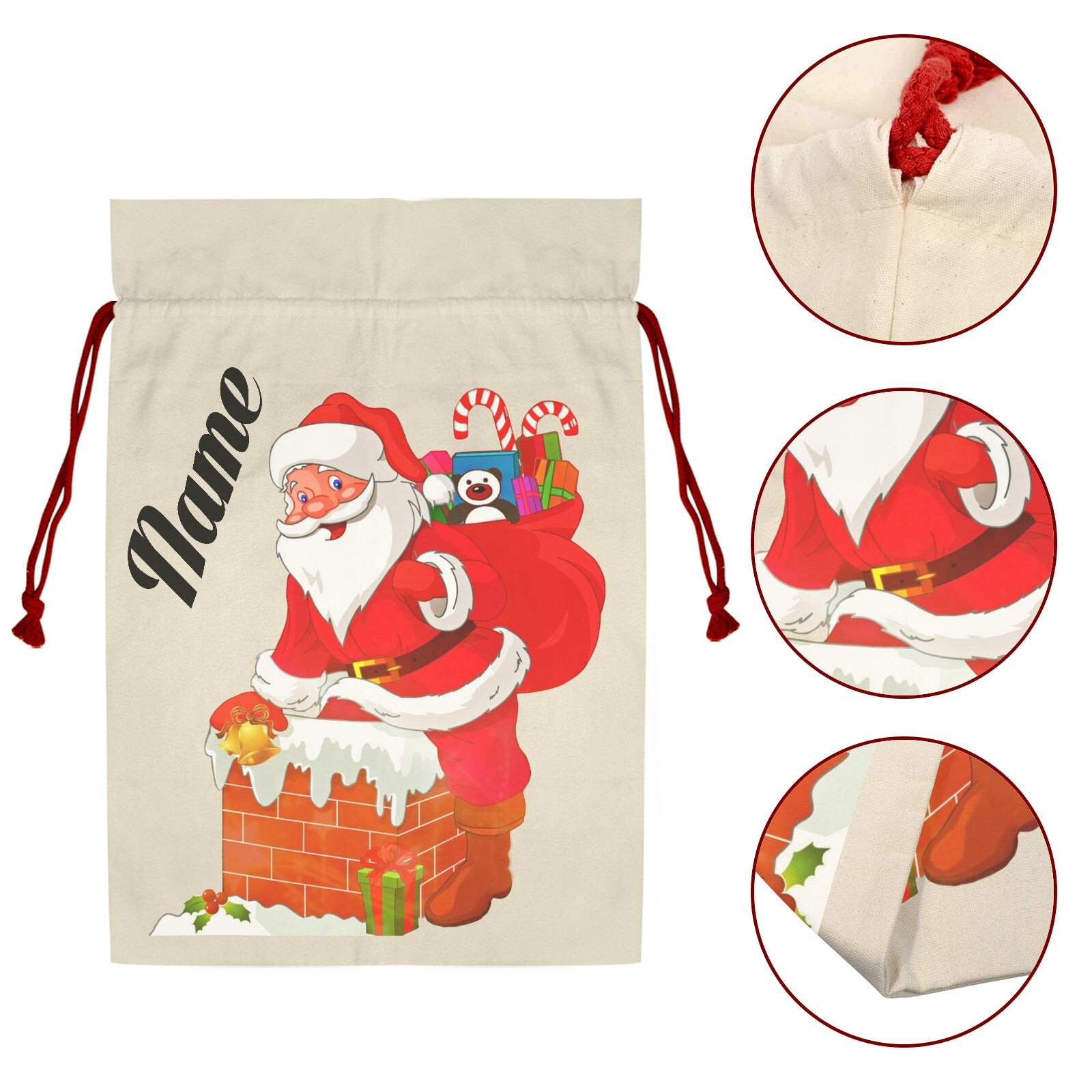 Personalised Santa Clause Santa Claus Drawstring Bag 21"x32" - The Cool Collective AU