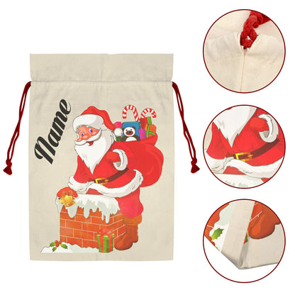 Personalised Santa Clause Santa Claus Drawstring Bag 21"x32" - The Cool Collective AU