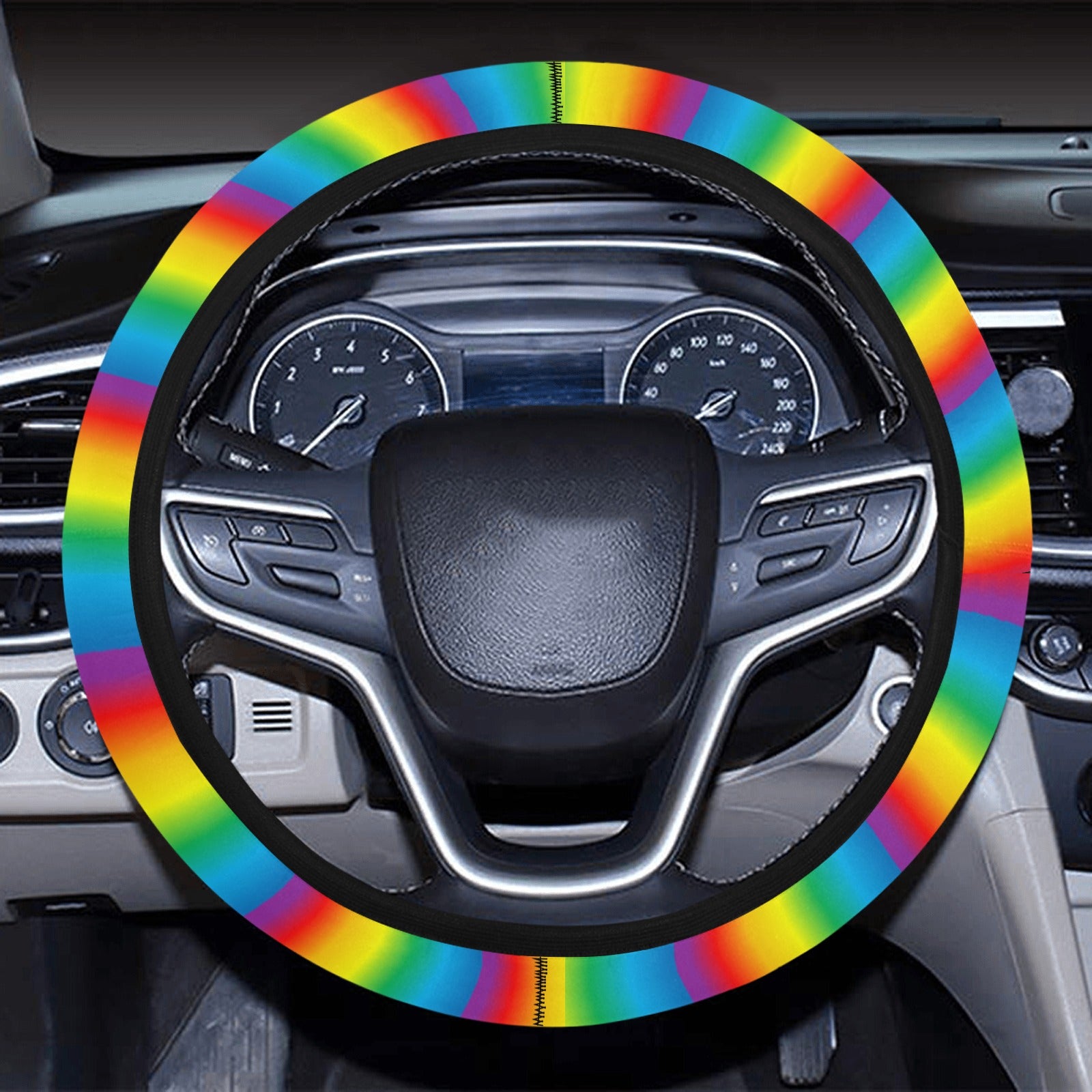 Rainbow Steering Wheel Cover with Elastic Edge - The Cool Collective AU