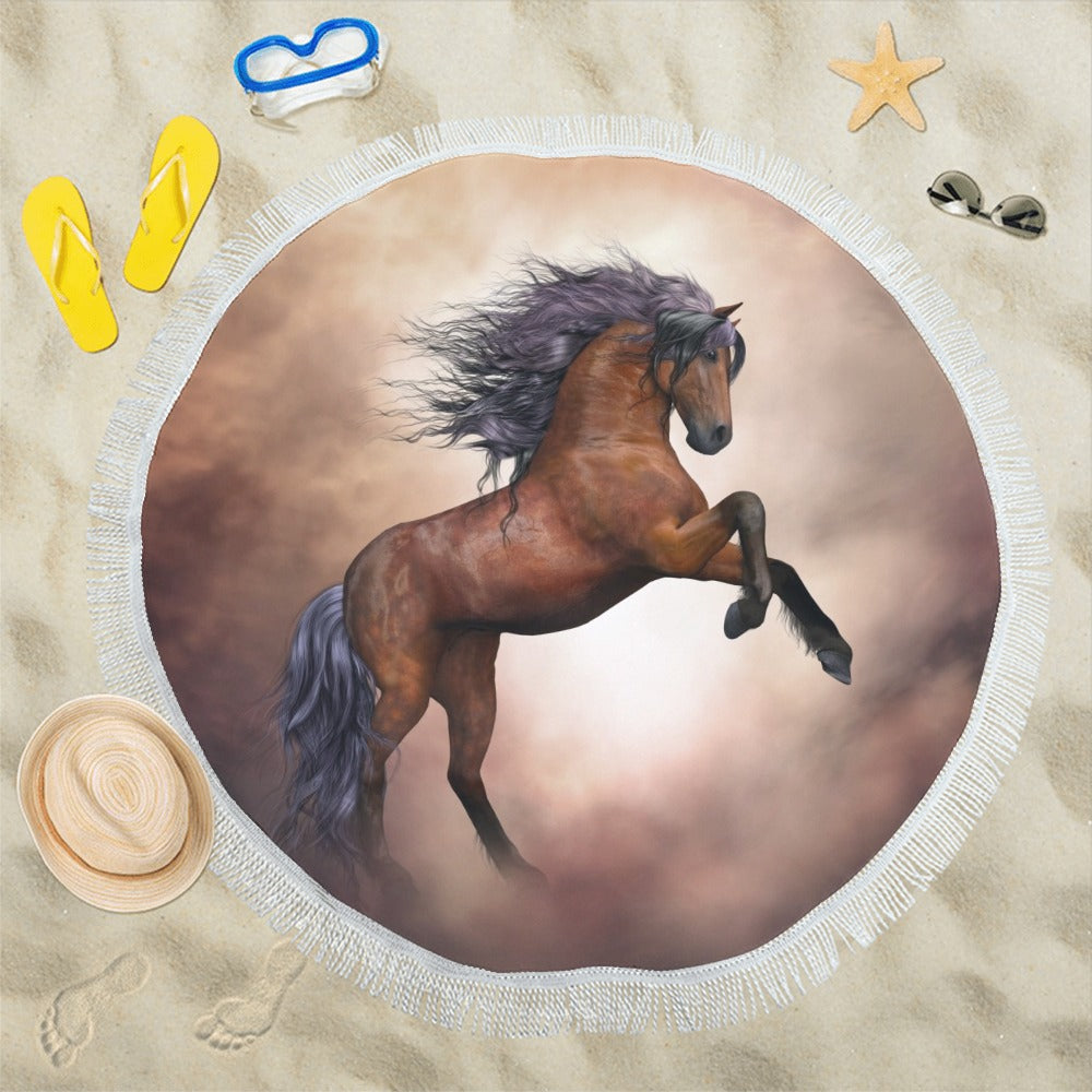 Stallion Circular Beach Shawl 59"x 59" - The Cool Collective AU