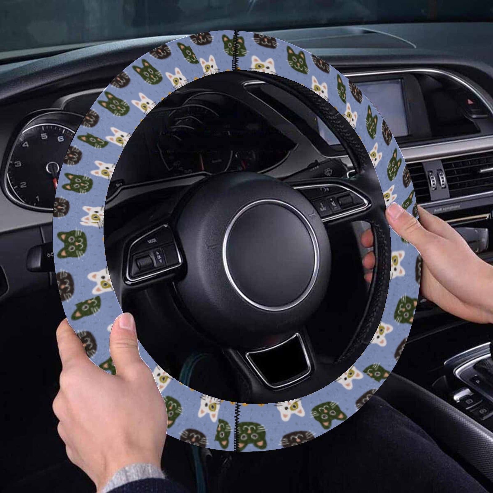 Kitty Cat Steering Wheel Cover with Elastic Edge - The Cool Collective AU