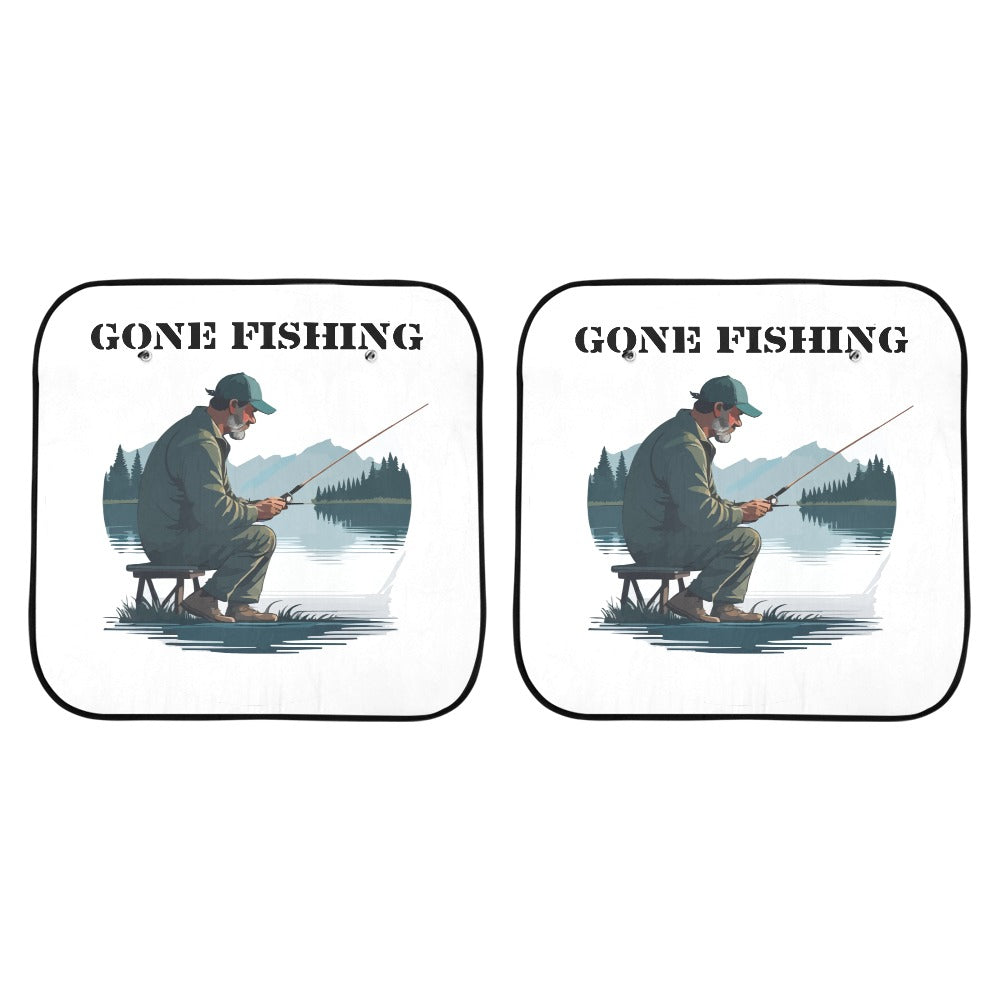 Gone Fishing Car Sun Shade 28"x28"x2pcs - The Cool Collective AU