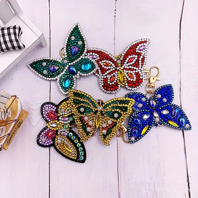 DIY 5-Piece Diamond Painting Butterfly Keychain Kit – Perfect Gift Set - The Cool Collective AU