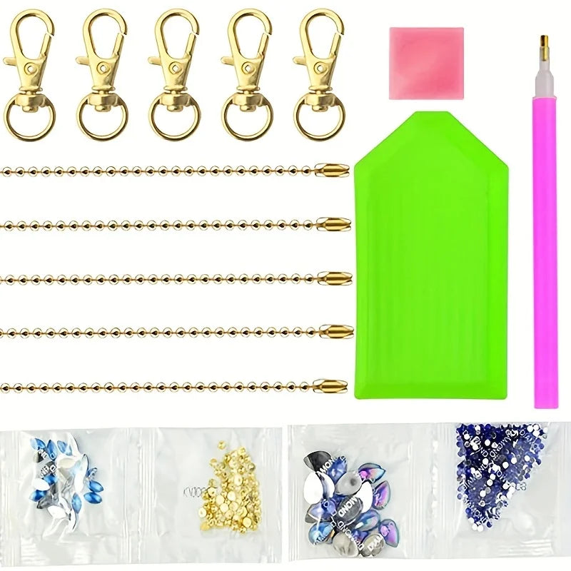 DIY 5-Piece Diamond Painting Butterfly Keychain Kit – Perfect Gift Set - The Cool Collective AU