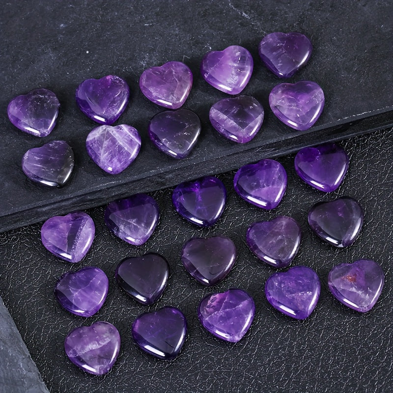 5 x Natural Amethyst Heart Chakra Stones | Reiki & Palm Healing Crystals - The Cool Collective AU