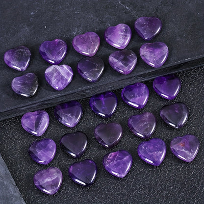 5 x Natural Amethyst Heart Chakra Stones | Reiki & Palm Healing Crystals - The Cool Collective AU
