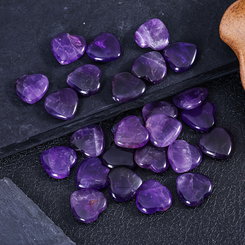 5 x Natural Amethyst Heart Chakra Stones | Reiki & Palm Healing Crystals - The Cool Collective AU