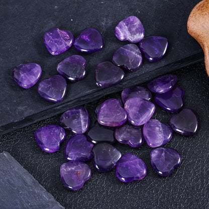 5 x Natural Amethyst Heart Chakra Stones | Reiki & Palm Healing Crystals - The Cool Collective AU