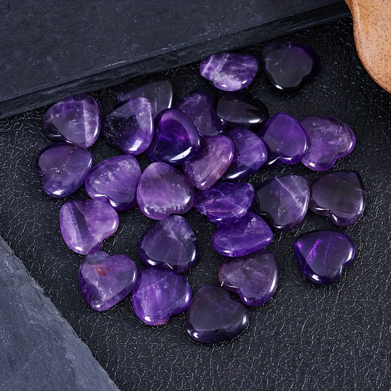 5 x Natural Amethyst Heart Chakra Stones | Reiki & Palm Healing Crystals - The Cool Collective AU