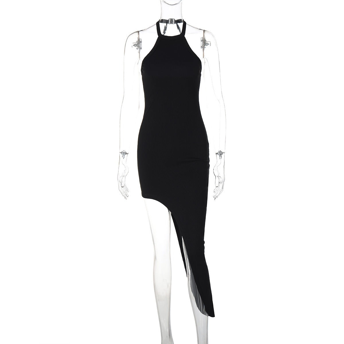 Sexy Sleeveless Backless Dress with Split Neck and Halter Design - The Cool Collective AU