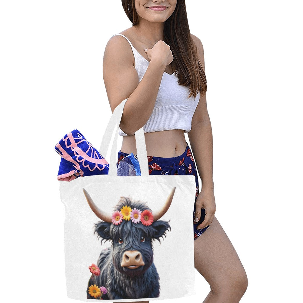 Highland Cow Canvas Tote Bag/Large - The Cool Collective AU