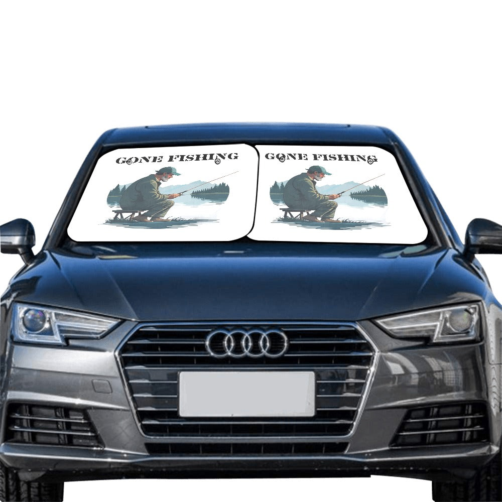 Gone Fishing Car Sun Shade 28"x28"x2pcs - The Cool Collective AU