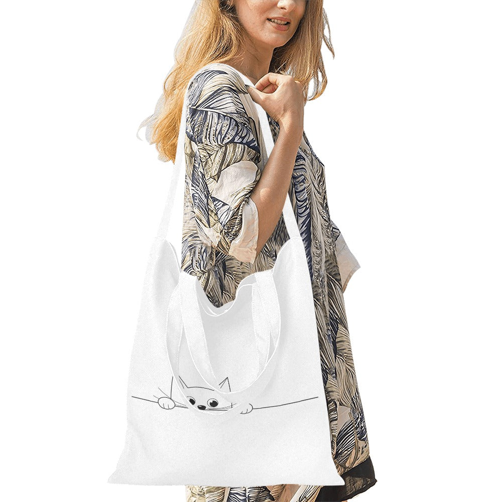 Peek a Boo Cat Canvas Tote Bag - The Cool Collective AU