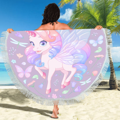 Unicorn Fairy Circular Beach Shawl 59"x 59" - The Cool Collective AU