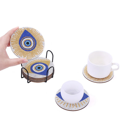 Shining Diamond Eye DIY Coasters: Non-slip, Heat Insulation, 8-Piece Set - The Cool Collective AU