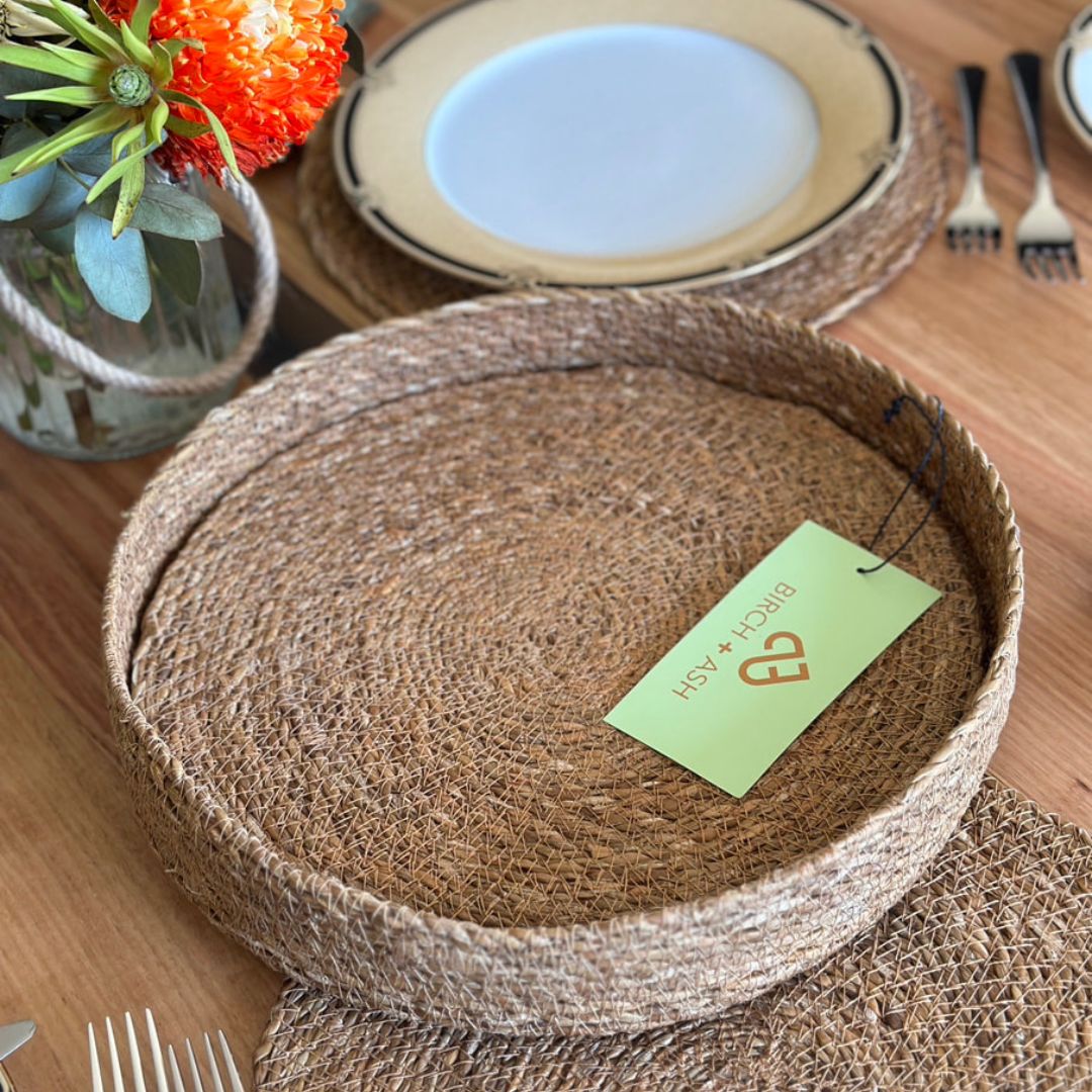 Natural Elegance: 9-Piece Seagrass Stylish Placemat Set - The Cool Collective AU