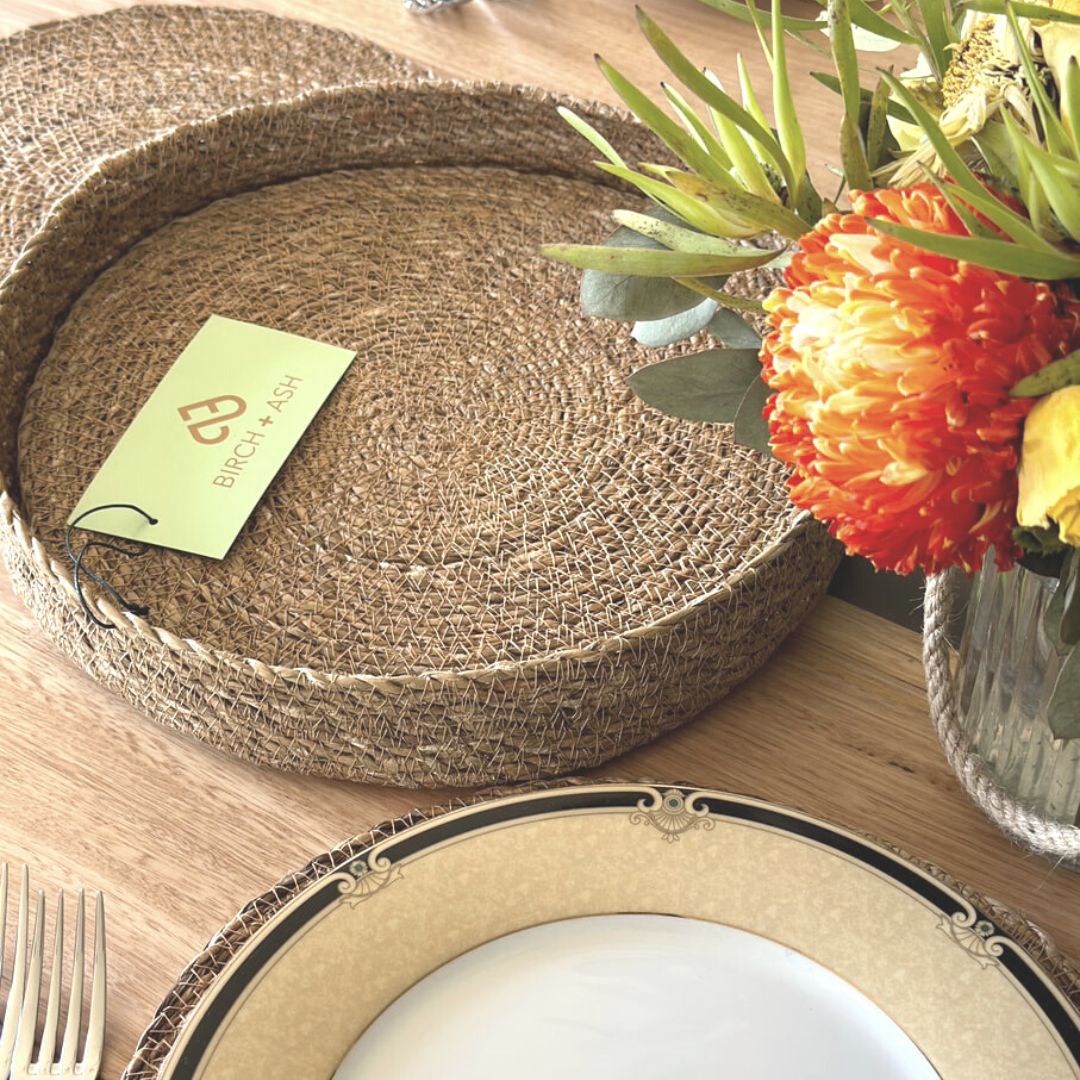 Natural Elegance: 9-Piece Seagrass Stylish Placemat Set - The Cool Collective AU