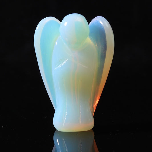 Cute Opalite Angel Crystal Pendant - Healing Reiki Gemstone Gift - The Cool Collective AU