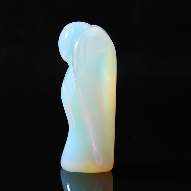 Cute Opalite Angel Crystal Pendant - Healing Reiki Gemstone Gift - The Cool Collective AU