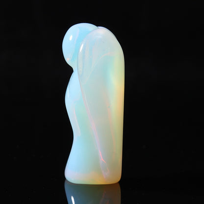 Cute Opalite Angel Crystal Pendant - Healing Reiki Gemstone Gift - The Cool Collective AU
