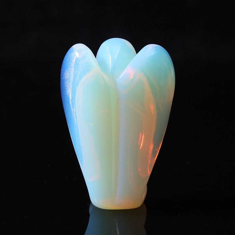 Cute Opalite Angel Crystal Pendant - Healing Reiki Gemstone Gift - The Cool Collective AU