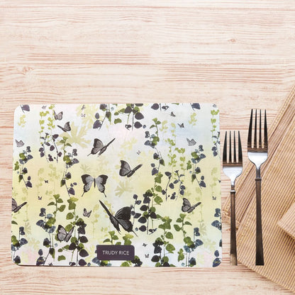 Trudy Rice 'Butterfly' Inspired 6-Piece Cork-Backed Placemat Set CLEARANCE