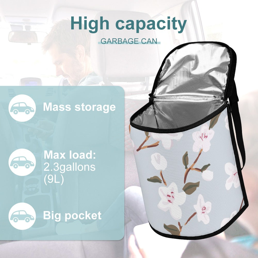 Eggshell Blue Floral Car Garbage Storage Bag - The Cool Collective AU