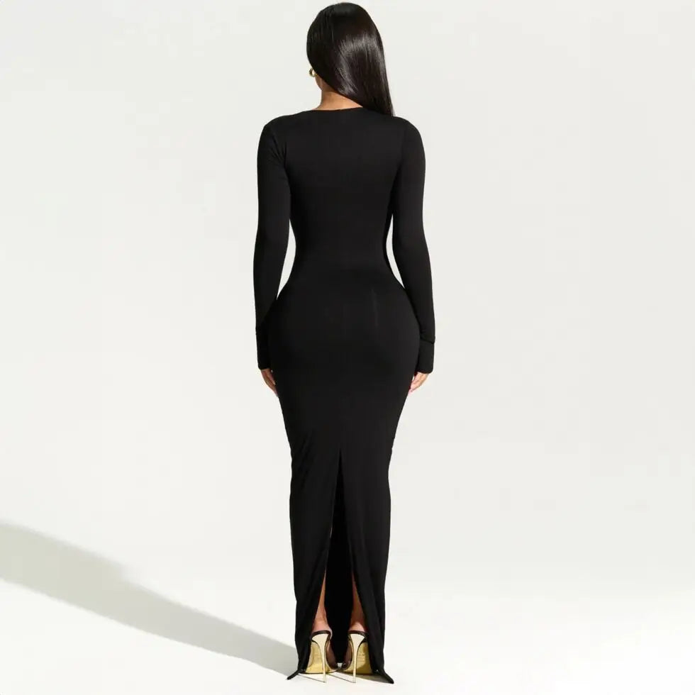 Elegant Black Evening Dress - Women's Asymmetrical Party Outfit - The Cool Collective AU
