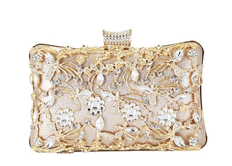 Elegant Faux Diamond Inlay Evening Clutch - Formal Handbag for Women - The Cool Collective AU