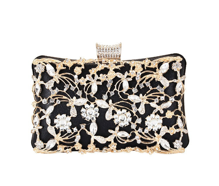 Elegant Faux Diamond Inlay Evening Clutch - Formal Handbag for Women - The Cool Collective AU