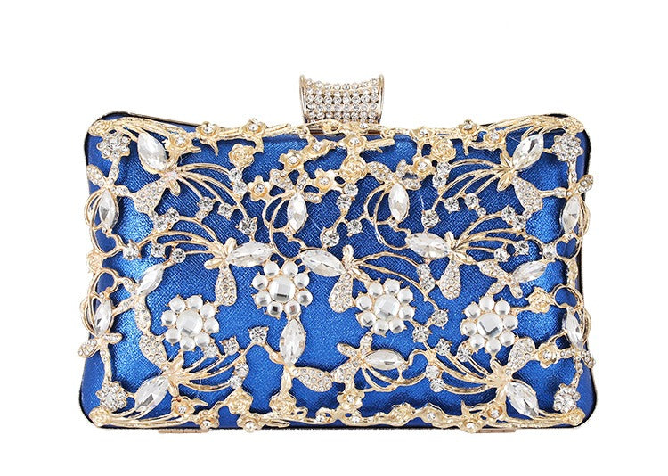 Elegant Faux Diamond Inlay Evening Clutch - Formal Handbag for Women - The Cool Collective AU