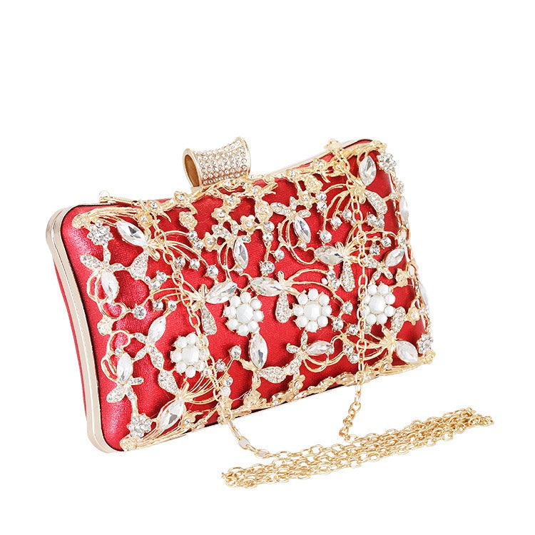 Elegant Faux Diamond Inlay Evening Clutch - Formal Handbag for Women - The Cool Collective AU