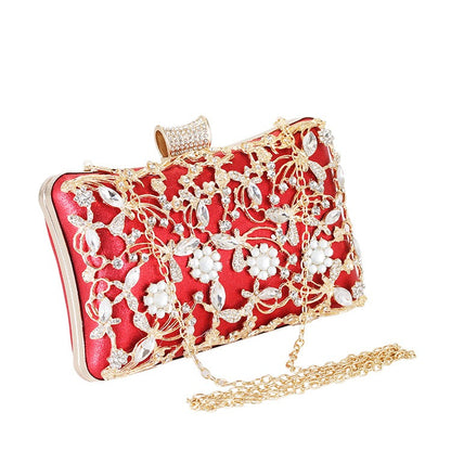 Elegant Faux Diamond Inlay Evening Clutch - Formal Handbag for Women - The Cool Collective AU