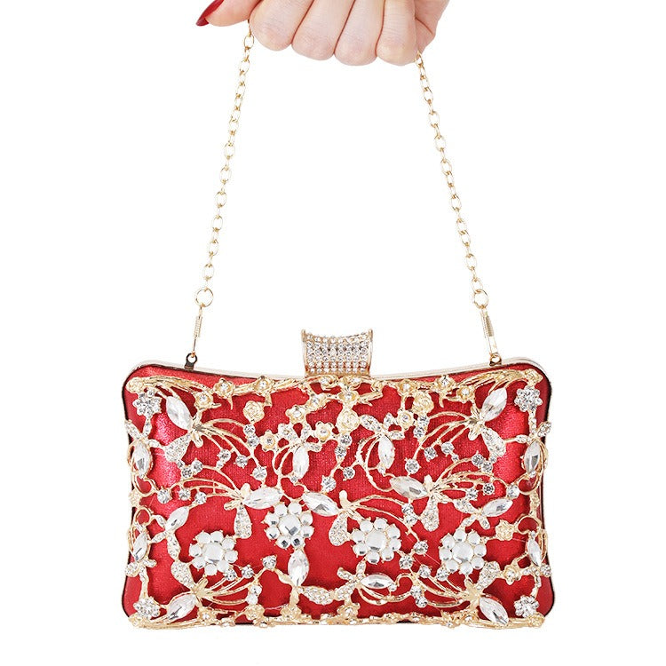 Elegant Faux Diamond Inlay Evening Clutch - Formal Handbag for Women - The Cool Collective AU