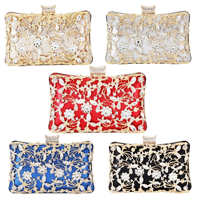 Elegant Faux Diamond Inlay Evening Clutch - Formal Handbag for Women - The Cool Collective AU