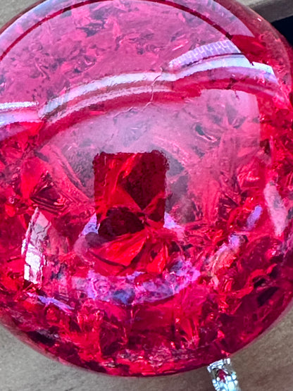 Elegant Red 60mm Crackled Crystal Ball with Stand – Home Décor Gift - The Cool Collective AU